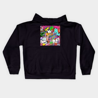 Slluks montage graffiti merchandise illustration Kids Hoodie